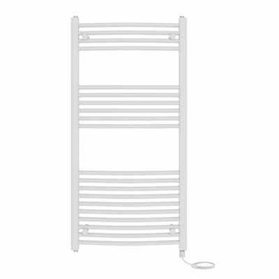 Right Radiators Prefilled Electric Curved Heated Towel Rail Bathroom Ladder Warmer RadsWhite 1200X600 mm from B&Q