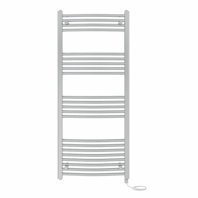 Right Radiators Prefilled Electric Curved Heated Towel Rail Bathroom Ladder Warmer RadsChrome 1400X600 mm from B&Q