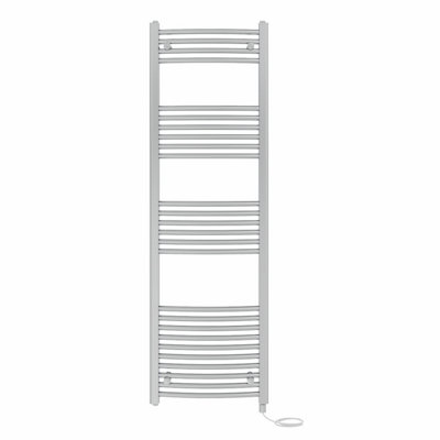 Right Radiators Prefilled Electric Curved Heated Towel Rail Bathroom Ladder Warmer RadsChrome 1600X500 mm from B&Q