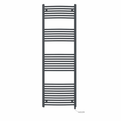 Right Radiators Prefilled Electric Curved Heated Towel Rail Bathroom Ladder Warmer RadsAnthracite 1800X600 mm from B&Q