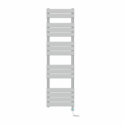 B&Q -  Prefilled Thermostatic Electric Heated Towel Rail Flat Panel Bathroom Ladder WarmerChrome 1600X450 mm