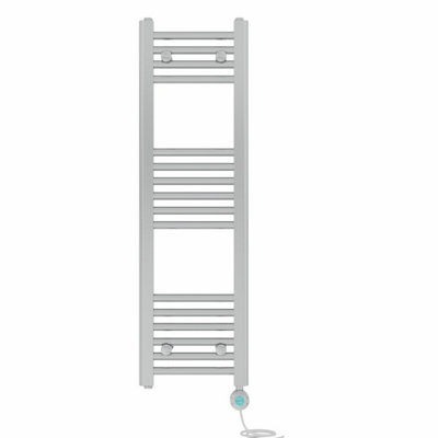 B&Q -  Prefilled Thermostatic Electric Heated Towel Rail Straight Bathroom Ladder WarmerChrome 1000X300 mm