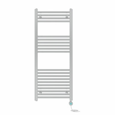 B&Q -  Prefilled Thermostatic Electric Heated Towel Rail Straight Bathroom Ladder WarmerChrome 1200X500 mm