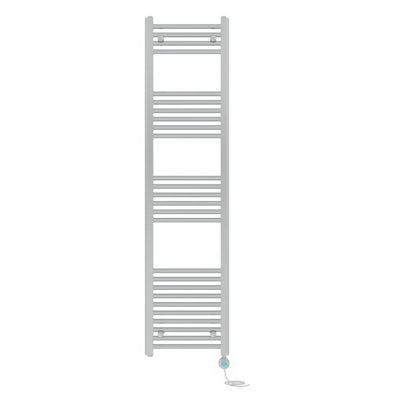 B&Q -  Prefilled Thermostatic Electric Heated Towel Rail Straight Bathroom Ladder WarmerChrome 1600X400 mm