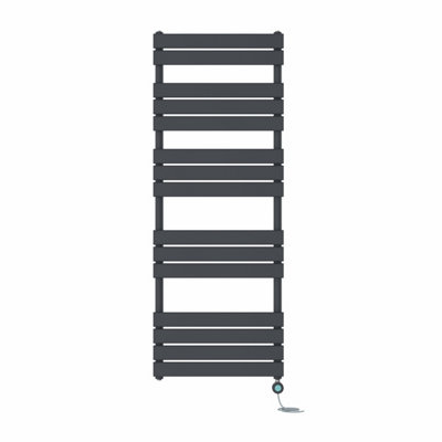 B&Q -  Prefilled Thermostatic Wifi Electric Heated Towel Rail Flat Panel Bathroom Ladder WarmerAnthracite 1600X600 mm