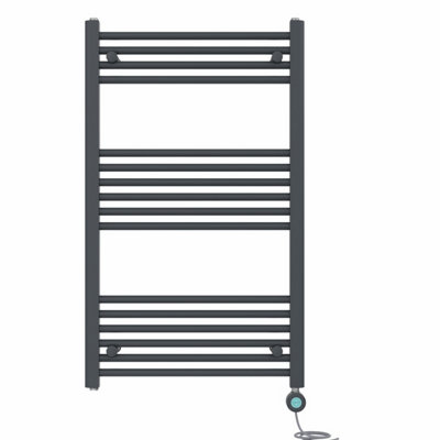Right Radiators Prefilled Thermostatic Wifi Electric Heated Towel Rail Straight Bathroom Ladder Warmer - 1000X600 Mm Anthracite