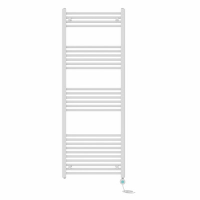 Right Radiators White Prefilled Thermostatic Wifi Electric Heated Towel Rail Straight Bathroom Ladder Warmer - 1600X600 Mm Size 24