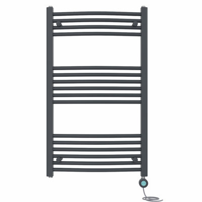 Right Radiators Prefilled Thermostatic Wifi Electric Heated Towel Rail Curved Bathroom Ladder Warmer - 1000X600 Mm Anthracite