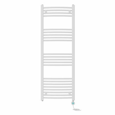 B&Q -  Prefilled Thermostatic Wifi Electric Heated Towel Rail Curved Bathroom Ladder WarmerWhite 1400X500 mm