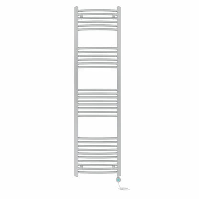 B&Q -  Prefilled Thermostatic Wifi Electric Heated Towel Rail Curved Bathroom Ladder WarmerChrome 1800X500 mm