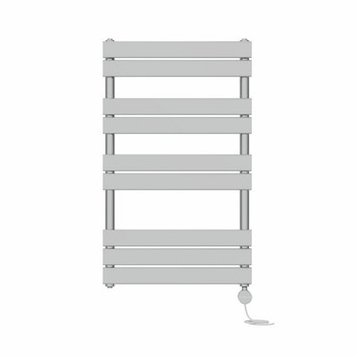 Right Radiators Prefilled Thermostatic Electric Heated Towel Rail Flat Panel Ladder Warmer RadsChrome 1000X600 mm from B&Q