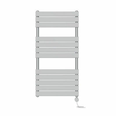 Right Radiators Prefilled Thermostatic Electric Heated Towel Rail Flat Panel Ladder Warmer RadsChrome 1200X600 mm from B&Q