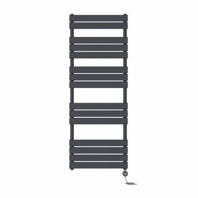 Right Radiators Prefilled Thermostatic Electric Heated Towel Rail Flat Panel Ladder Warmer RadsAnthracite 1600X600 mm from B&Q