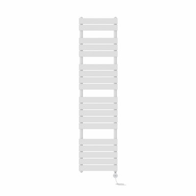 B&Q -  Prefilled Thermostatic Electric Heated Towel Rail Flat Panel Ladder Warmer RadsWhite 1800X450 mm
