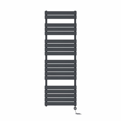 Right Radiators Prefilled Thermostatic Electric Heated Towel Rail Flat Panel Ladder Warmer RadsAnthracite 1800X600 mm from B&Q