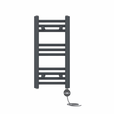 Right Radiators Prefilled Thermostatic Electric Heated Towel Rail Straight Ladder Warmer RadsAnthracite 600X300 mm from B&Q
