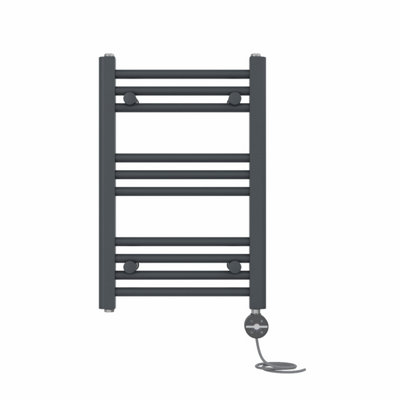 Right Radiators Prefilled Thermostatic Electric Heated Towel Rail Straight Ladder Warmer RadsAnthracite 600X400 mm from B&Q