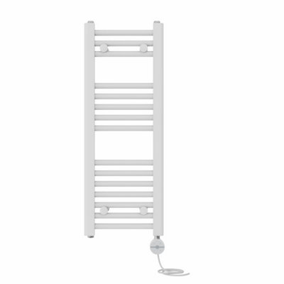 Right Radiators Prefilled Thermostatic Electric Heated Towel Rail Straight Ladder Warmer RadsWhite 800X300 mm from B&Q