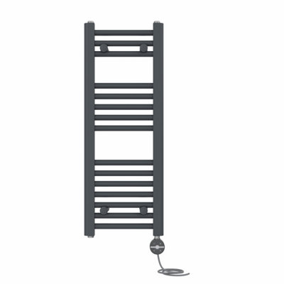 Right Radiators Prefilled Thermostatic Electric Heated Towel Rail Straight Ladder Warmer RadsAnthracite 800X300 mm from B&Q