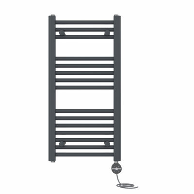 Right Radiators Prefilled Thermostatic Electric Heated Towel Rail Straight Ladder Warmer RadsAnthracite 800X400 mm from B&Q
