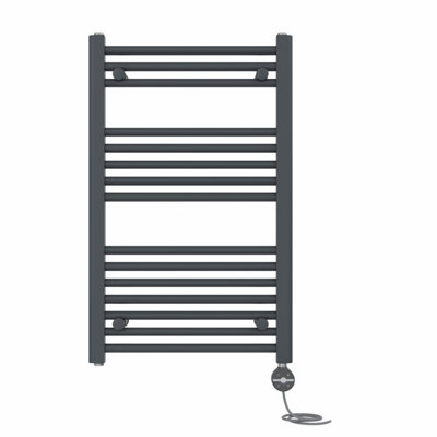 Right Radiators Prefilled Thermostatic Electric Heated Towel Rail Straight Ladder Warmer RadsAnthracite 800X500 mm from B&Q