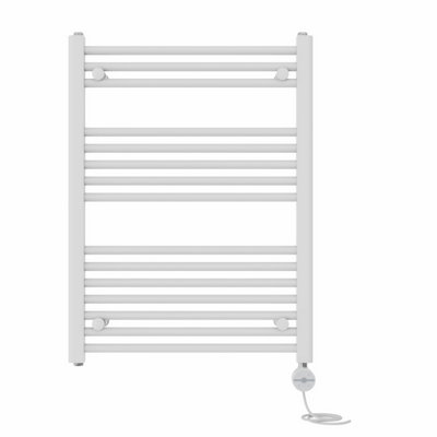 Right Radiators Prefilled Thermostatic Electric Heated Towel Rail Straight Ladder Warmer RadsWhite 800X600 mm from B&Q