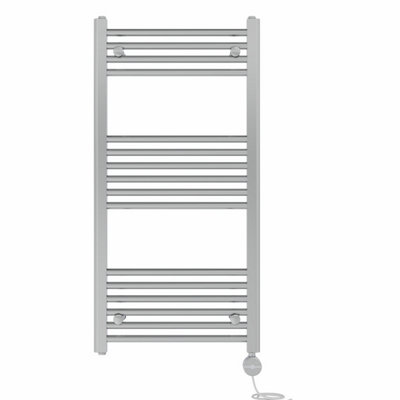Right Radiators Prefilled Thermostatic Electric Heated Towel Rail Straight Ladder Warmer RadsChrome 1000X500 mm from B&Q