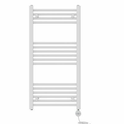 Right Radiators Prefilled Thermostatic Electric Heated Towel Rail Straight Ladder Warmer RadsWhite 1000X500 mm from B&Q