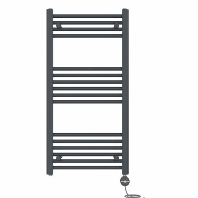 Right Radiators Prefilled Thermostatic Electric Heated Towel Rail Straight Ladder Warmer RadsAnthracite 1000X500 mm from B&Q