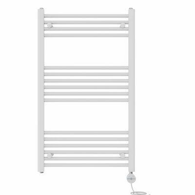 Right Radiators Prefilled Thermostatic Electric Heated Towel Rail Straight Ladder Warmer RadsWhite 1000X600 mm from B&Q