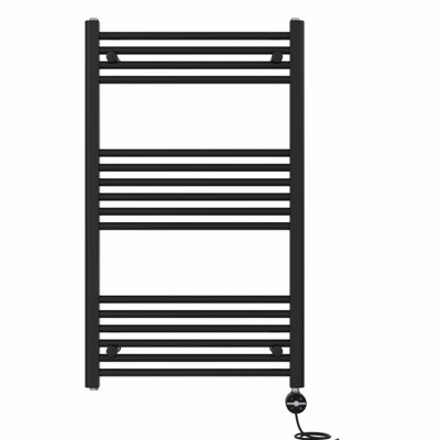 Right Radiators Prefilled Thermostatic Electric Heated Towel Rail Straight Ladder Warmer RadsBlack 1000X600 mm from B&Q