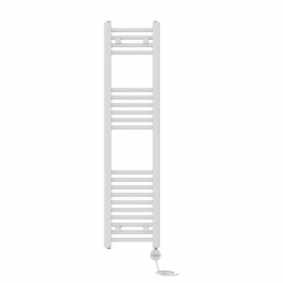 Right Radiators Prefilled Thermostatic Electric Heated Towel Rail Straight Ladder Warmer RadsWhite 1200X300 mm from B&Q