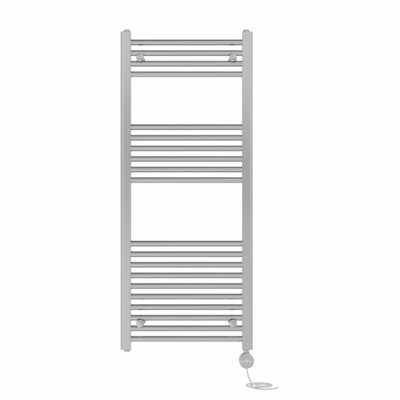 Right Radiators Prefilled Thermostatic Electric Heated Towel Rail Straight Ladder Warmer RadsChrome 1200X500 mm from B&Q