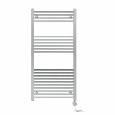 Right Radiators Prefilled Thermostatic Electric Heated Towel Rail Straight Ladder Warmer RadsChrome 1200X600 mm from B&Q