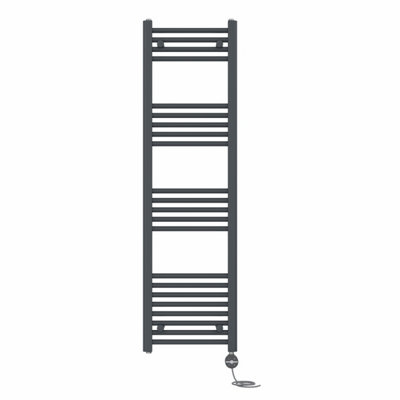 Right Radiators Prefilled Thermostatic Electric Heated Towel Rail Straight Ladder Warmer RadsAnthracite 1400X400 mm from B&Q