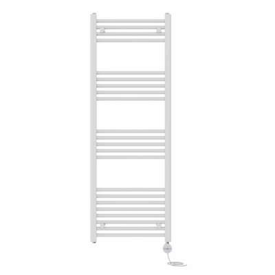 B&Q -  Prefilled Thermostatic Electric Heated Towel Rail Straight Ladder Warmer RadsWhite 1400X500 mm