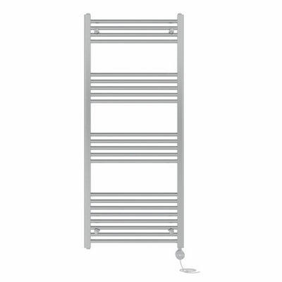 Right Radiators Prefilled Thermostatic Electric Heated Towel Rail Straight Ladder Warmer RadsChrome 1400X600 mm from B&Q