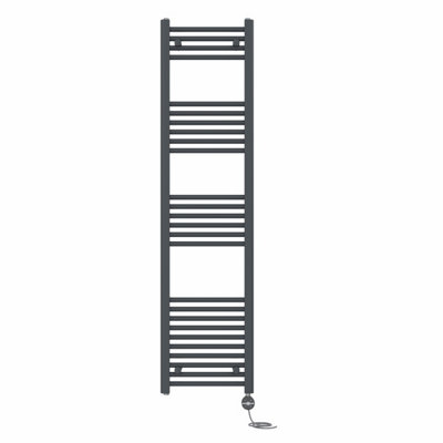 Right Radiators Prefilled Thermostatic Electric Heated Towel Rail Straight Ladder Warmer RadsAnthracite 1600X400 mm from B&Q