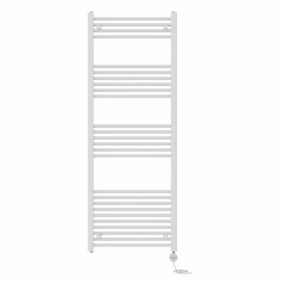 Right Radiators Prefilled Thermostatic Electric Heated Towel Rail Straight Ladder Warmer RadsWhite 1600X600 mm from B&Q