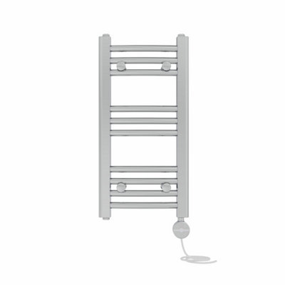 Right Radiators Prefilled Thermostatic Electric Heated Towel Rail Curved Ladder Warmer RadsChrome 600X300 mm from B&Q