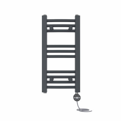 Right Radiators Prefilled Thermostatic Electric Heated Towel Rail Curved Ladder Warmer RadsAnthracite 600X300 mm from B&Q