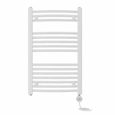 Right Radiators Prefilled Thermostatic Electric Heated Towel Rail Curved Ladder Warmer RadsWhite 800X500 mm from B&Q