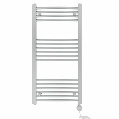 Right Radiators Prefilled Thermostatic Electric Heated Towel Rail Curved Ladder Warmer RadsChrome 1000X500 mm from B&Q