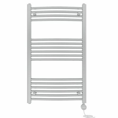 Right Radiators Prefilled Thermostatic Electric Heated Towel Rail Curved Ladder Warmer RadsChrome 1000X600 mm from B&Q