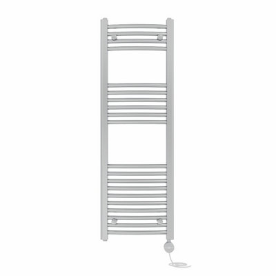 Right Radiators Prefilled Thermostatic Electric Heated Towel Rail Curved Ladder Warmer RadsChrome 1200X400 mm from B&Q