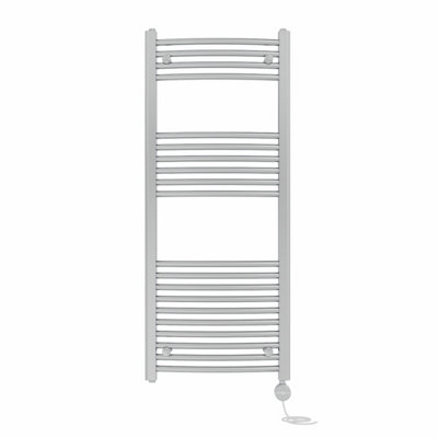 Right Radiators Prefilled Thermostatic Electric Heated Towel Rail Curved Ladder Warmer RadsChrome 1200X500 mm from B&Q