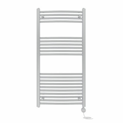 Right Radiators Prefilled Thermostatic Electric Heated Towel Rail Curved Ladder Warmer RadsChrome 1200X600 mm from B&Q