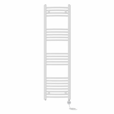 Right Radiators Prefilled Thermostatic Electric Heated Towel Rail Curved Ladder Warmer RadsWhite 1400X400 mm from B&Q