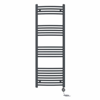Right Radiators Prefilled Thermostatic Electric Heated Towel Rail Curved Ladder Warmer RadsAnthracite 1400X500 mm from B&Q