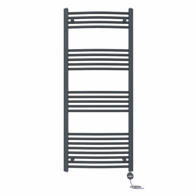 Right Radiators Prefilled Thermostatic Electric Heated Towel Rail Curved Ladder Warmer RadsAnthracite 1400X600 mm from B&Q